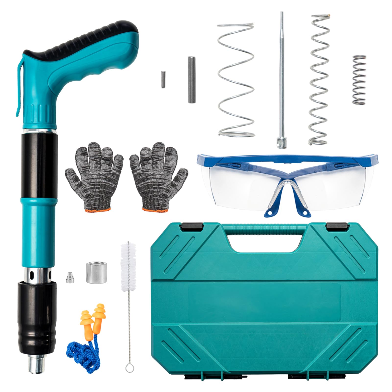 Concrete Nail Gun Kit 5-Speed Adjustable Manual Steel Nailer for Concrete Walls Ceiling Fixtures Wire Hiding Portable Cordless Nail Shooting Tool Manual Nail Gun Wall Fastening Tool Not Include Nails