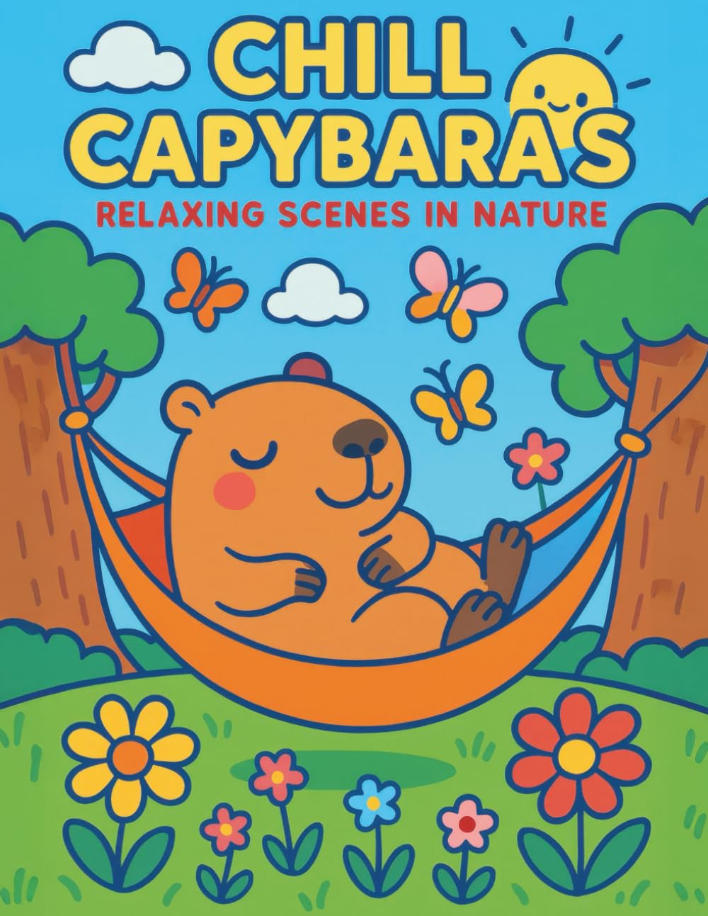 Chill Capybaras Relaxing Scenes in Nature: Calm and Cozy Nature Scenes for Kids and Adults to Color and Relax