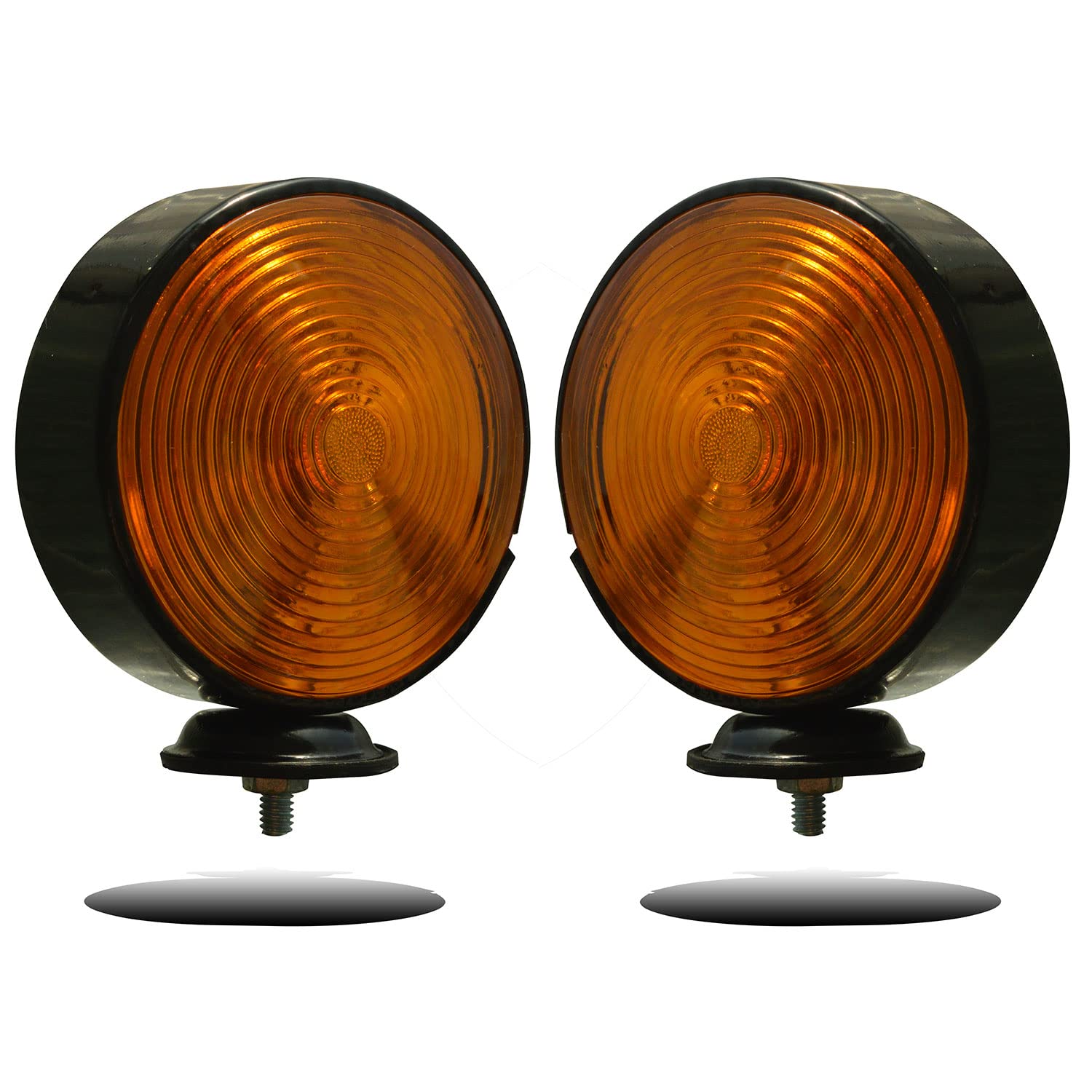 Juego de 4 Luces de 12 V de Doble Cara con Cuerpo Negro Adecuado para Remolque de camión y vehículos universales (ámbar)