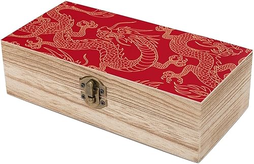 Miniatura 6 de Caja de recuerdos de madera de dragón dorado chino, cajas decorativas, manualidades, caja de joyería de almacenamiento para mujeres y hombres