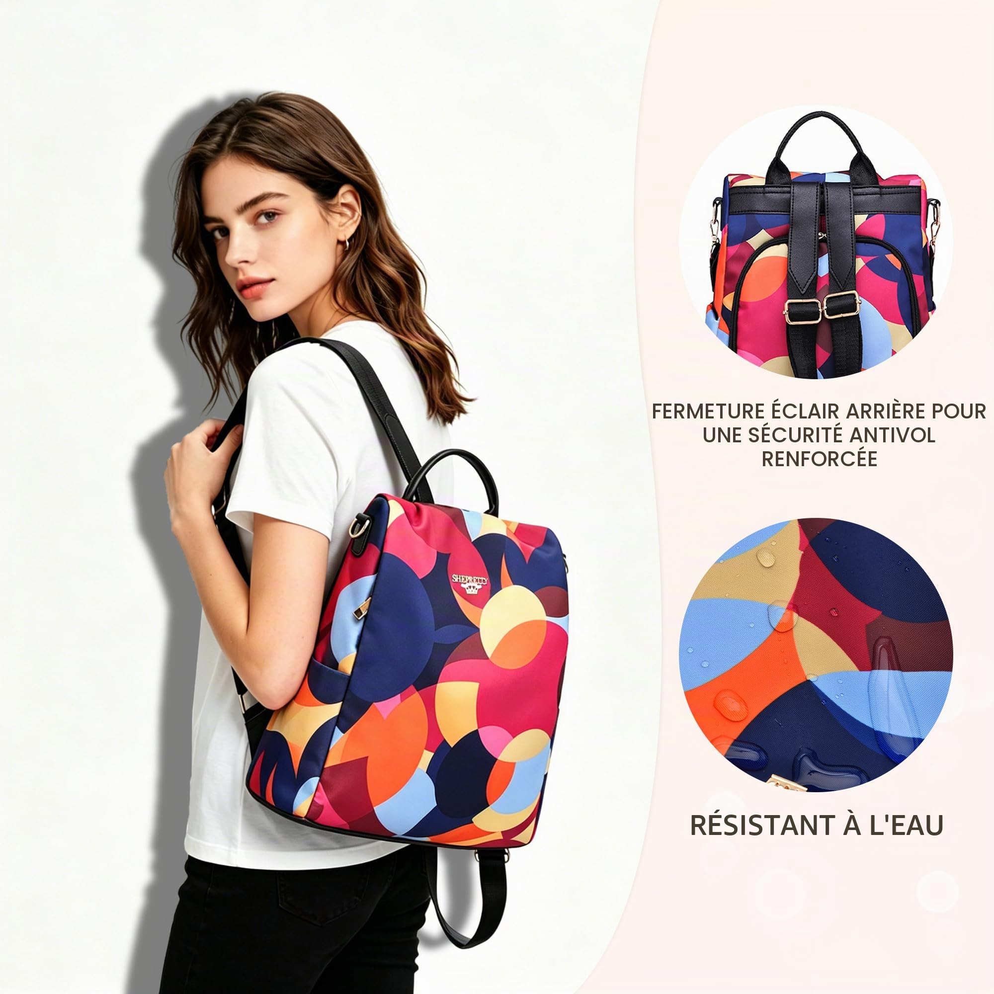 shepretty Sac à Dos Femme Sac de Voyage Sacs d'école 2026