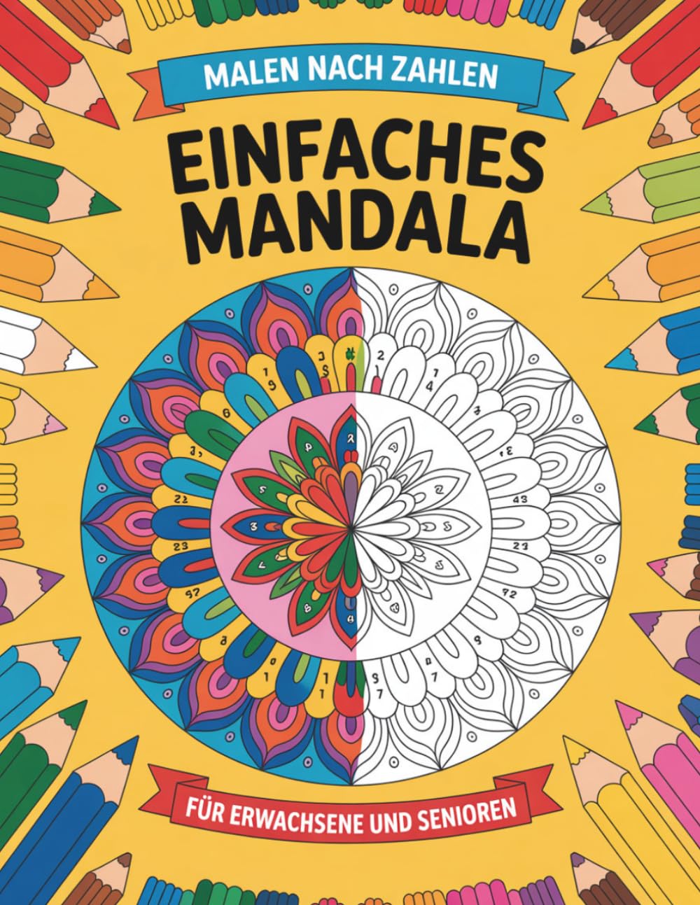 Einfaches Mandala Malen nach Zahlen für Erwachsene und Senioren: Entspannendes Ausmalbuch mit großen Feldern – Stressabbau, Achtsamkeit und kreative Ruhe für Anfänger & Ältere