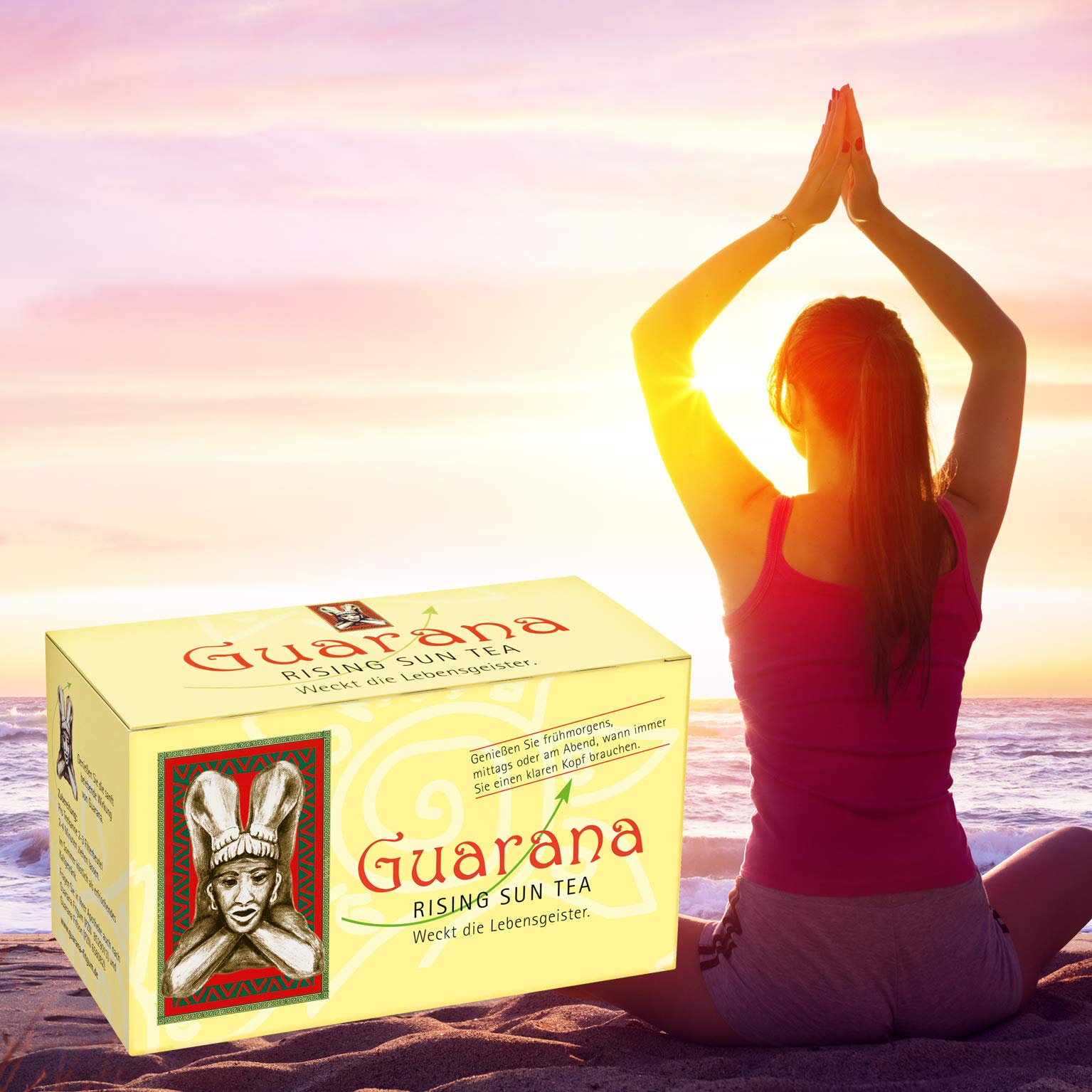 Ralf BADERs Gesundheit GUARANA RISING Sun Herbata z apteki, czarna herbata z guaraną, budzi się na duchu, 2 x 20 worków filtracyjnych, PZN 0314597, 80 g
