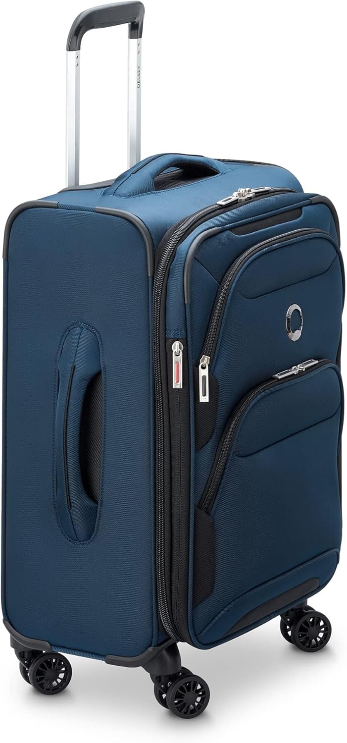 DELSEY PARIS Sky Max 2.0 Softside Expandable Luggage with Spinner Wheels, Blue, 2-Piece Set (21/Duffle) - Image 4