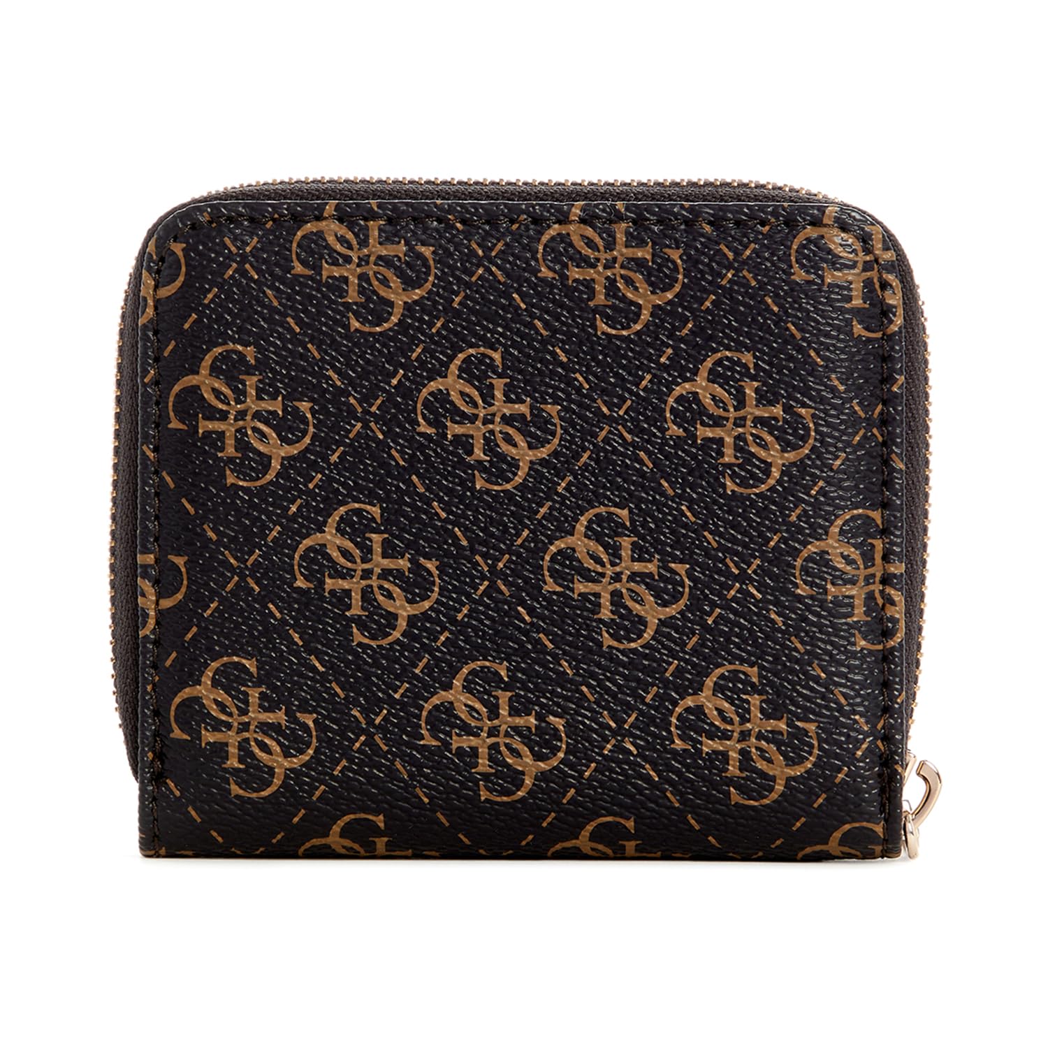 GUESS Laurel SLG Small Zip Around Bag, Brązowe logo, jeden rozmiar