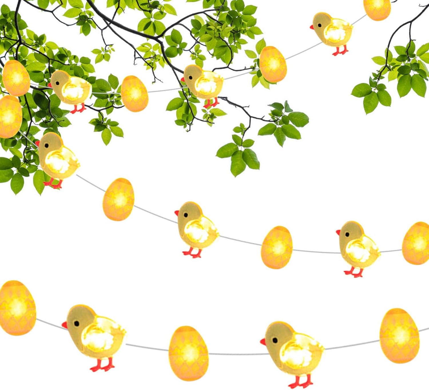 Shichangda Easter Lights String Bunny Light Easter Tree with Lights