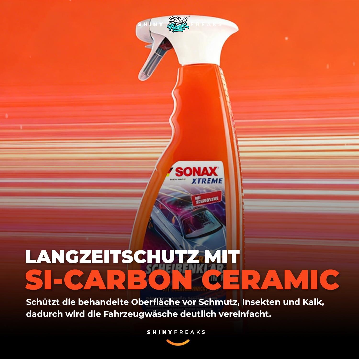 Auto Glasreiniger und Versiegelung Set: SONAX XTREME Ceramic ScheibenKlar 2in1 Glasversieglung 750ml + 2x Glasreinigungstücher | Scheibenreiniger Außen mit Abperleffekt für Autoscheiben