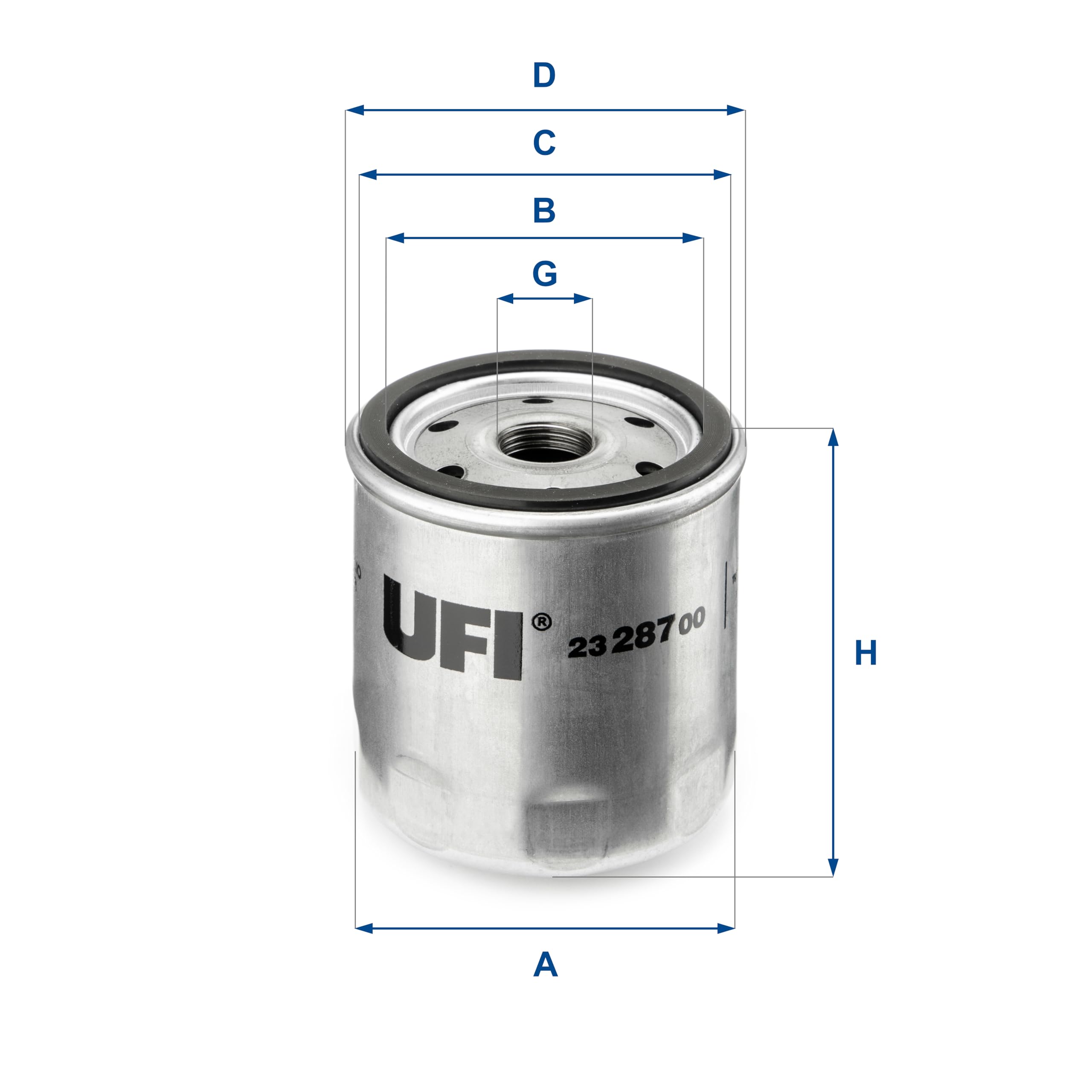 UFI Filters, Filtro Olio 25.022.00, Filtro Olio per Ricambio, Adatto a Auto, Applicabile su Diversi Modelli Renault Clio, Kangoo e Twingo