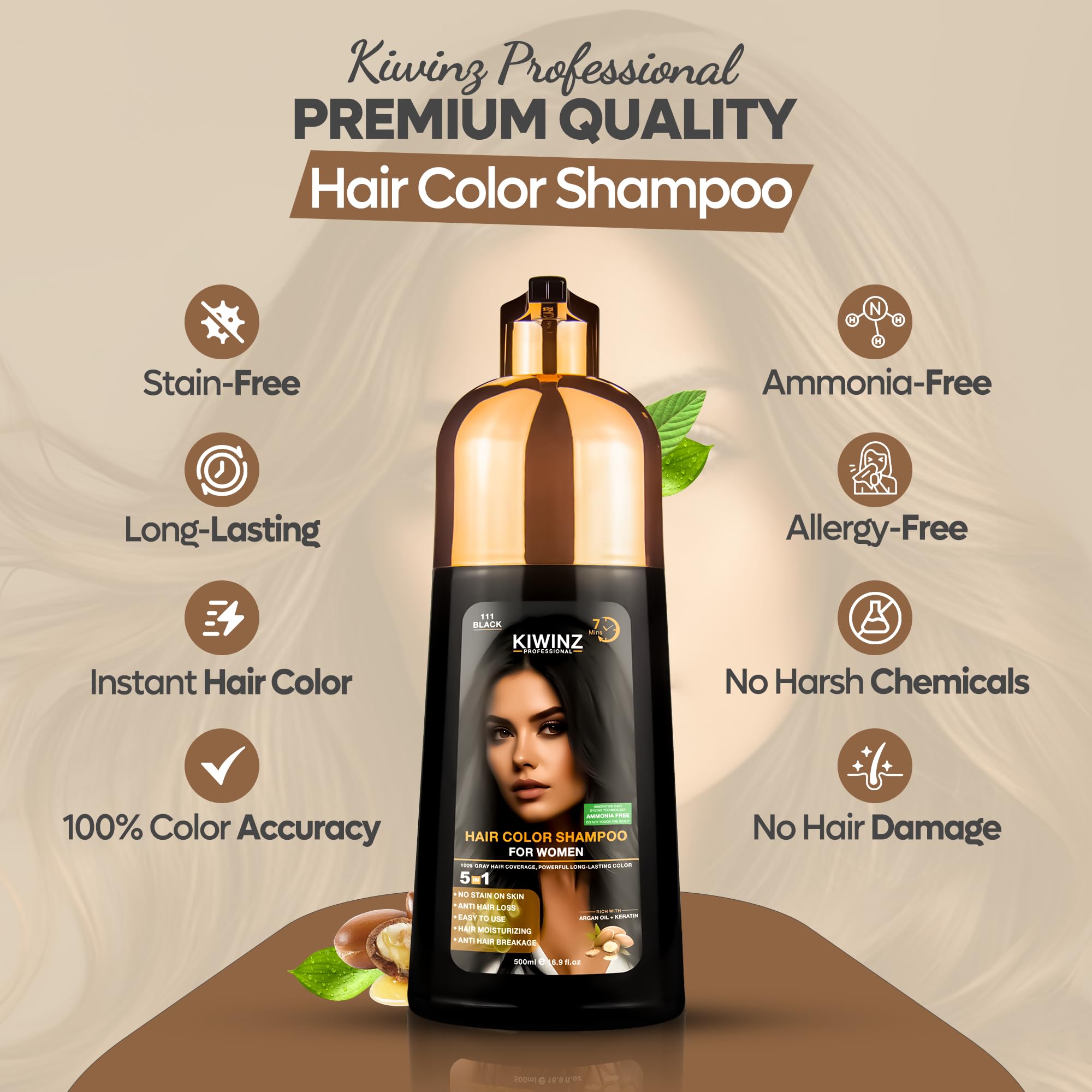 Amazon.com : Kiwinz Professional Hair Color Shampoo – 5 in 1 Hair