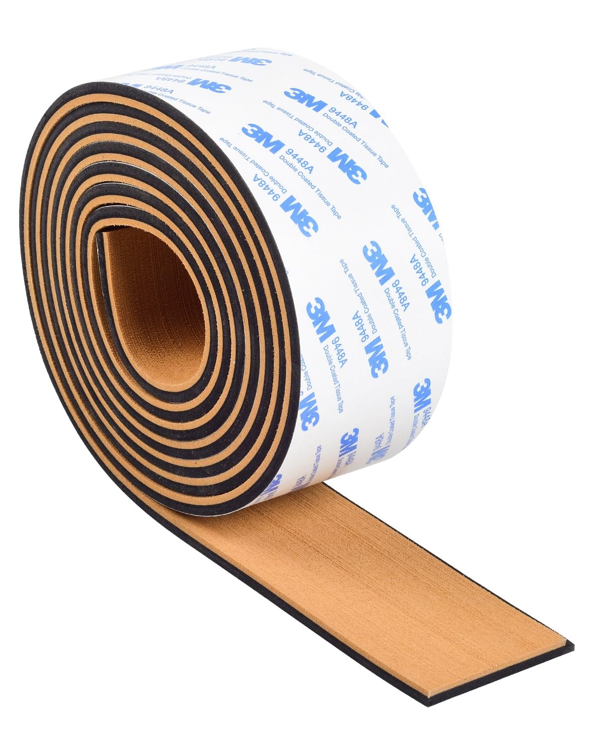 OCEANBROAD EVA Foam Boat Flooring 96''x2.4'' with 3M Adhesive Backing Marine Self-Adhesive Decking Faux Teak Sheet for Boats Swim Platform Helm Pad RV