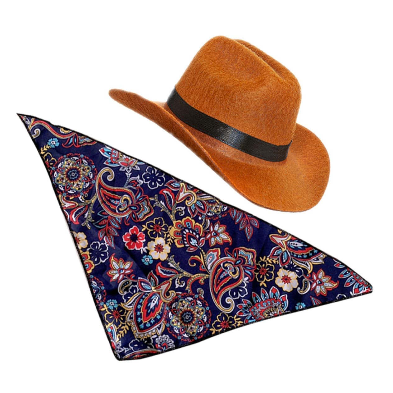 Happyyami 4piezas Sombrero De Gato y Perro con Bandana De Gorro Cómodo y Elegante para Mascotas Diseño Delicado para Fiestas y Eventos