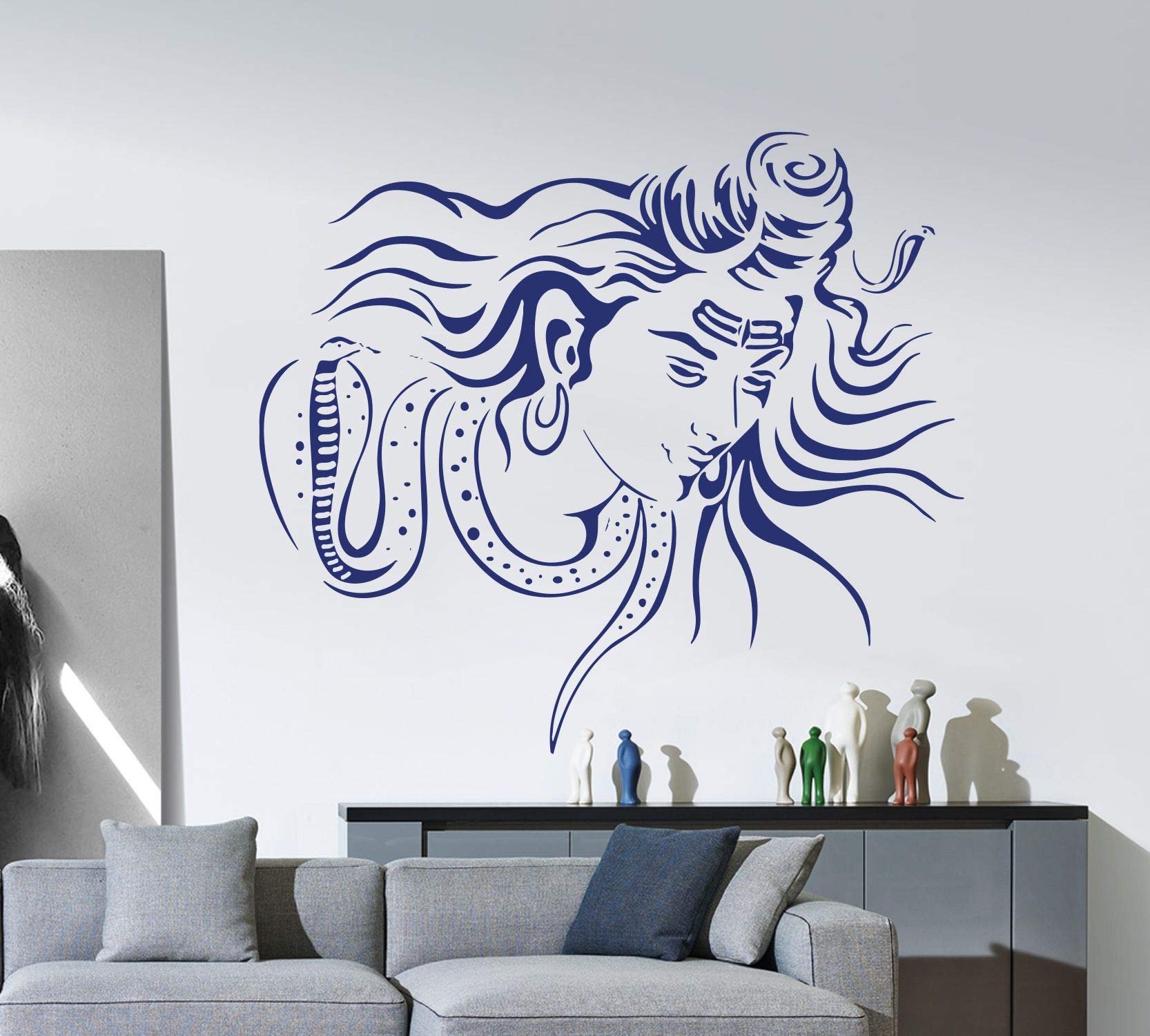 DecorVilla Decor Villa Larg Lord Shiva Wall Sticker & Decal(PVC Vinyl,Size-58 Cm X 50 Cm)
