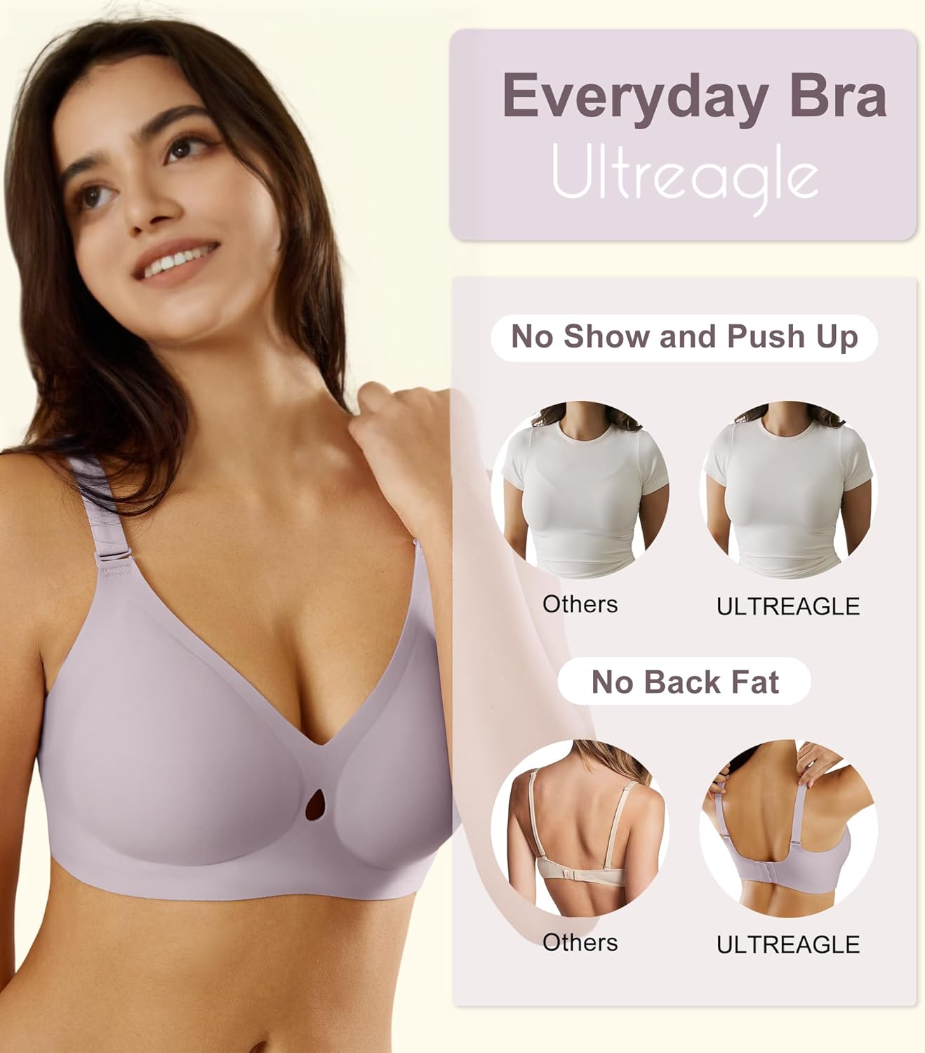 Padded Wireless Bras for Women - Wireless Bra Bralettes for Women with Support Padded Bralette - Image 4