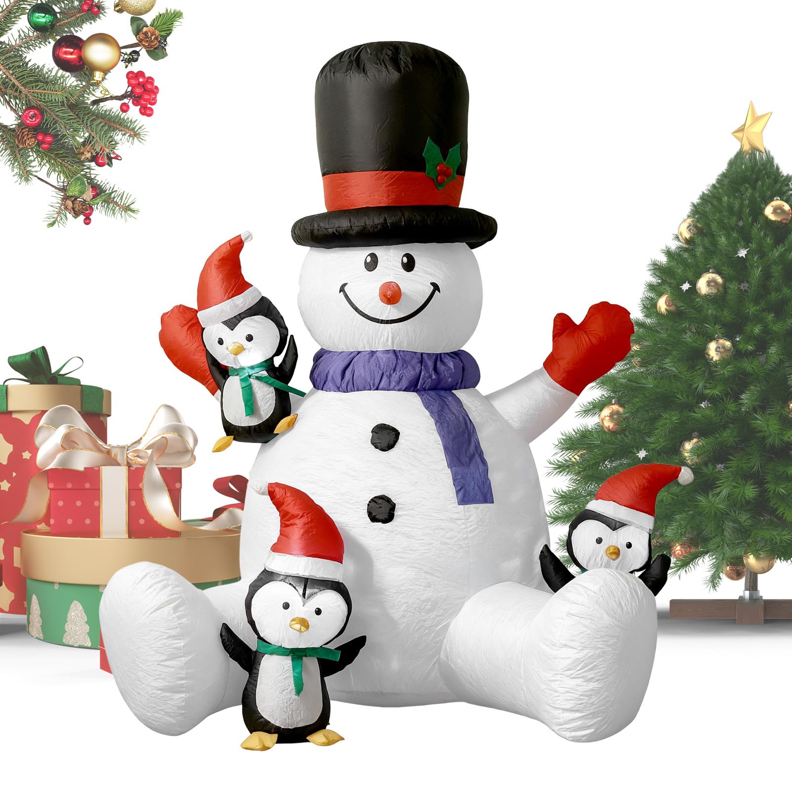 Pupazzo di Neve Natalizio Gonfiabile Decorazione Gonfiabile per Feste con