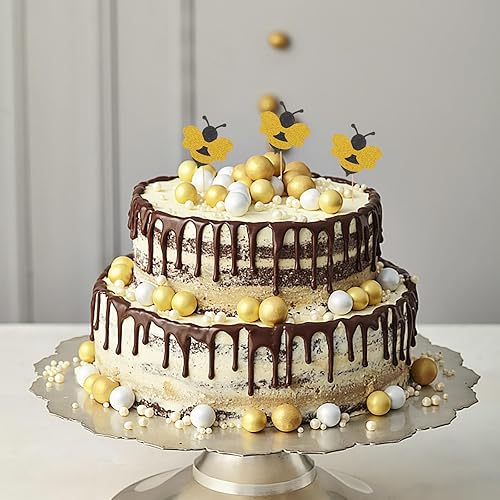 Miniatura 9 de 72 piezas de decoración para cupcakes de abejorros con purpurina para decoración de pasteles de abejorros para fiestas temáticas de abejas, baby