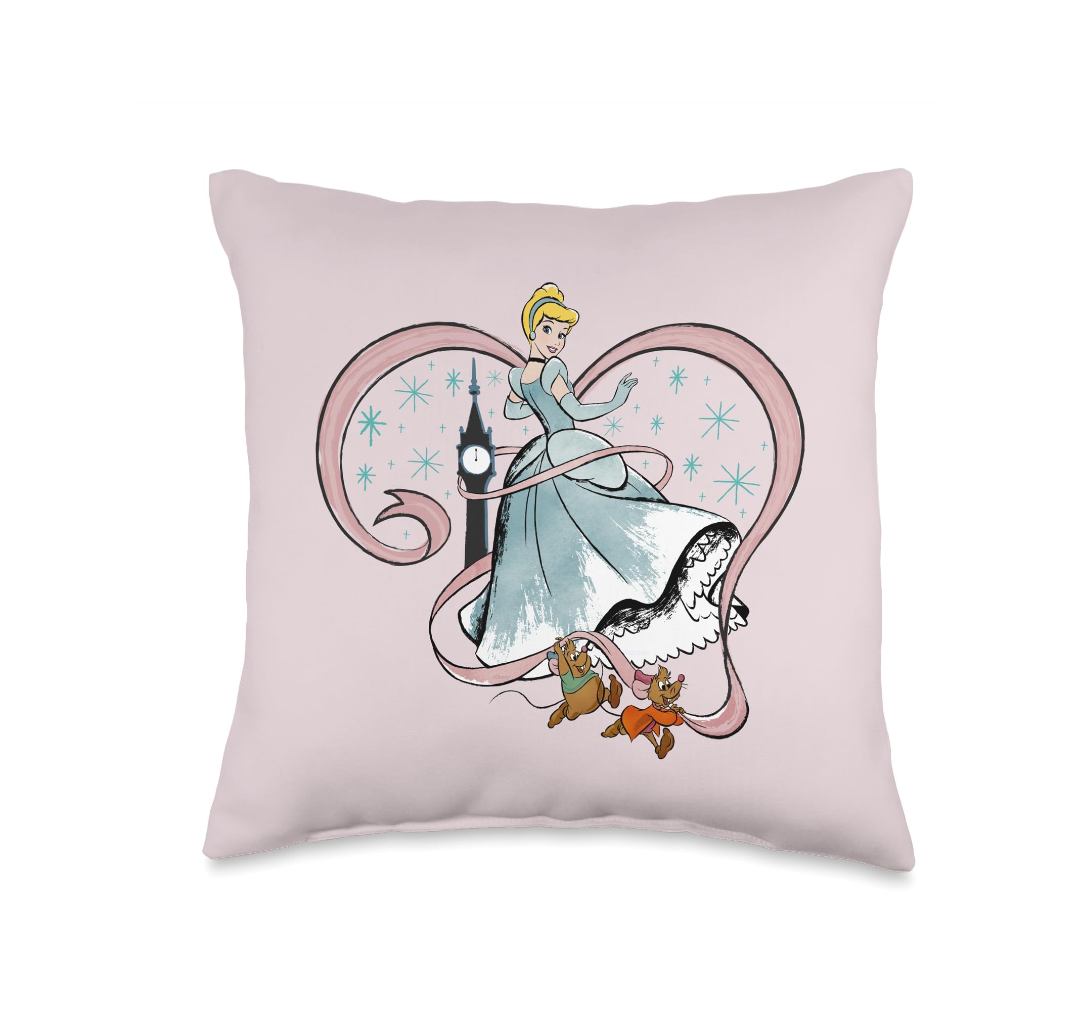 Coussin de décoration Disney Cendrillon cœur rose canapé lit