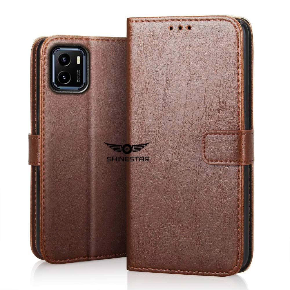 SHINESTAR Vivo Y15s Flip Back Cover | PU Leather Flip Cover Wallet Case with TPU Silicone Case Back Cover for Vivo Y15s - (Classic Brown) (B0B6GKQ6JR) Amazon Price History, Amazon Price Tracker