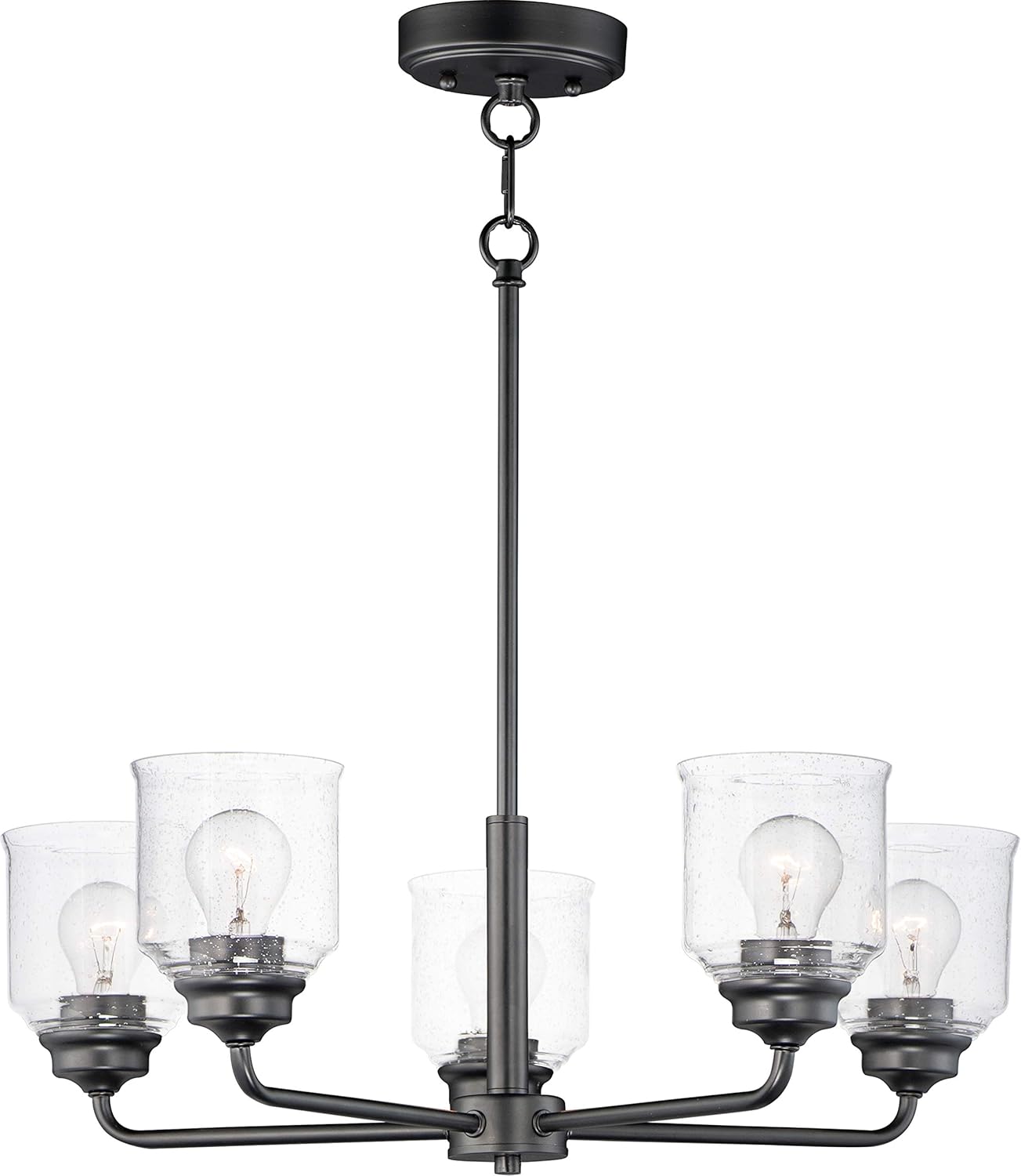 Authentic Crazy Deals Maxim 12266CDBK Acadia Seedy Glass Chandelier, 5-Light 300 Total Watts, 9H x 26W, Black Featured Product Maxim 12266CDBK Acadia Seedy Glass Chandelier, 5-Light 300 Total Watts, 9H x 26W, Black