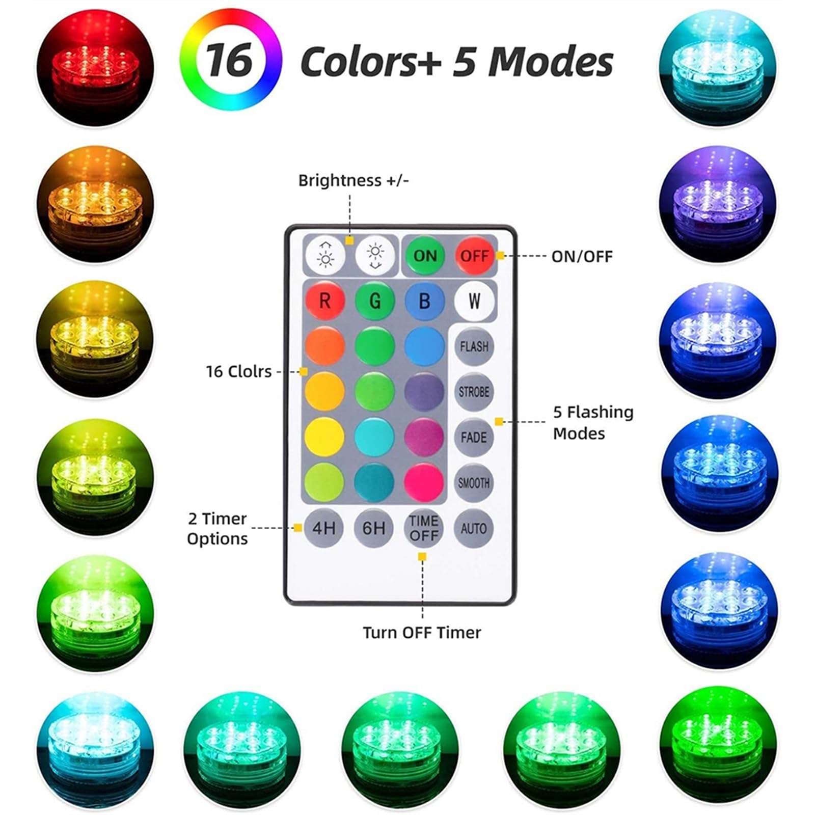 Luce solare subacquea a LED magnetica con ventosa Lampada da piscina sommergibile RGB IP68 impermeabile for acquario da piscina con prato da giardino (Size : 5 Lamp 1 controller)