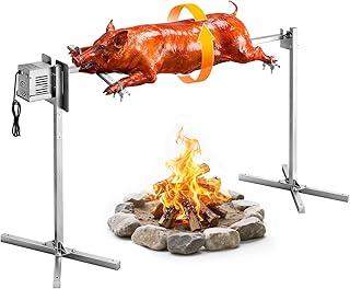 VEVOR Rotisserie Grill, 52in Electric Rotisserie Grill Kit 8 Level Height, BBQ Grills Rotisseries Kit with 132 lbs Load Capacity, Asador de Puerco, Stainless Steel Automatic Grilling Kits for Parties