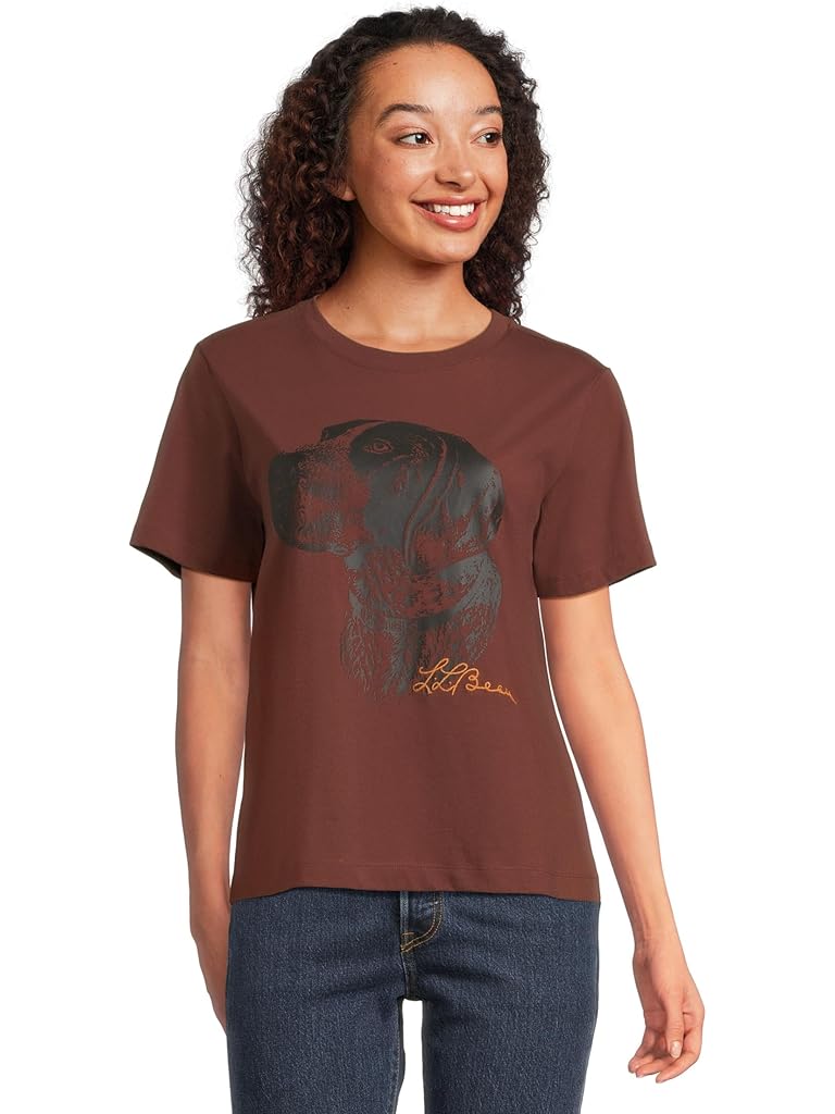 Red L.L.Bean Signature Premium Essential Novelty Short Sleeve Tee