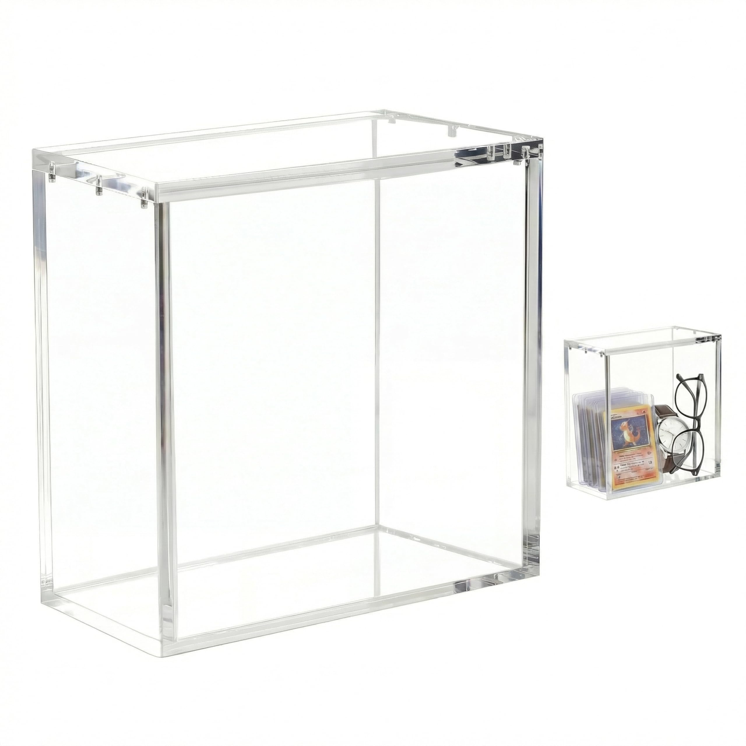Magnetische Acryl-Vitrine für TCG-Booster-Boxen, Schutzbox aus Acryl, transparente stapelbare Schutz-Aufbewahrungsbox, Trainer Box für Sammelkarten, Actionfiguren und kleine Modelle(2)