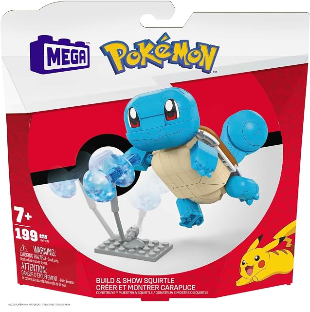Foto 6 de 6 de MEGA Construx Pokémon Construye y muestra Squirtle Figura de 180 bloques de construcción de juguete…