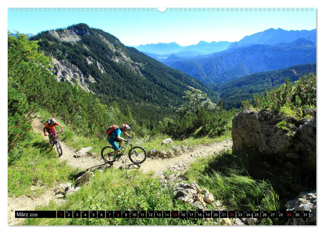 Mountainbike Traumpfade (Wandkalender 2026 DIN A2 quer), CALVENDO Monatskalender: 12 spannende Mountainbike Motive (CALVENDO Sport)