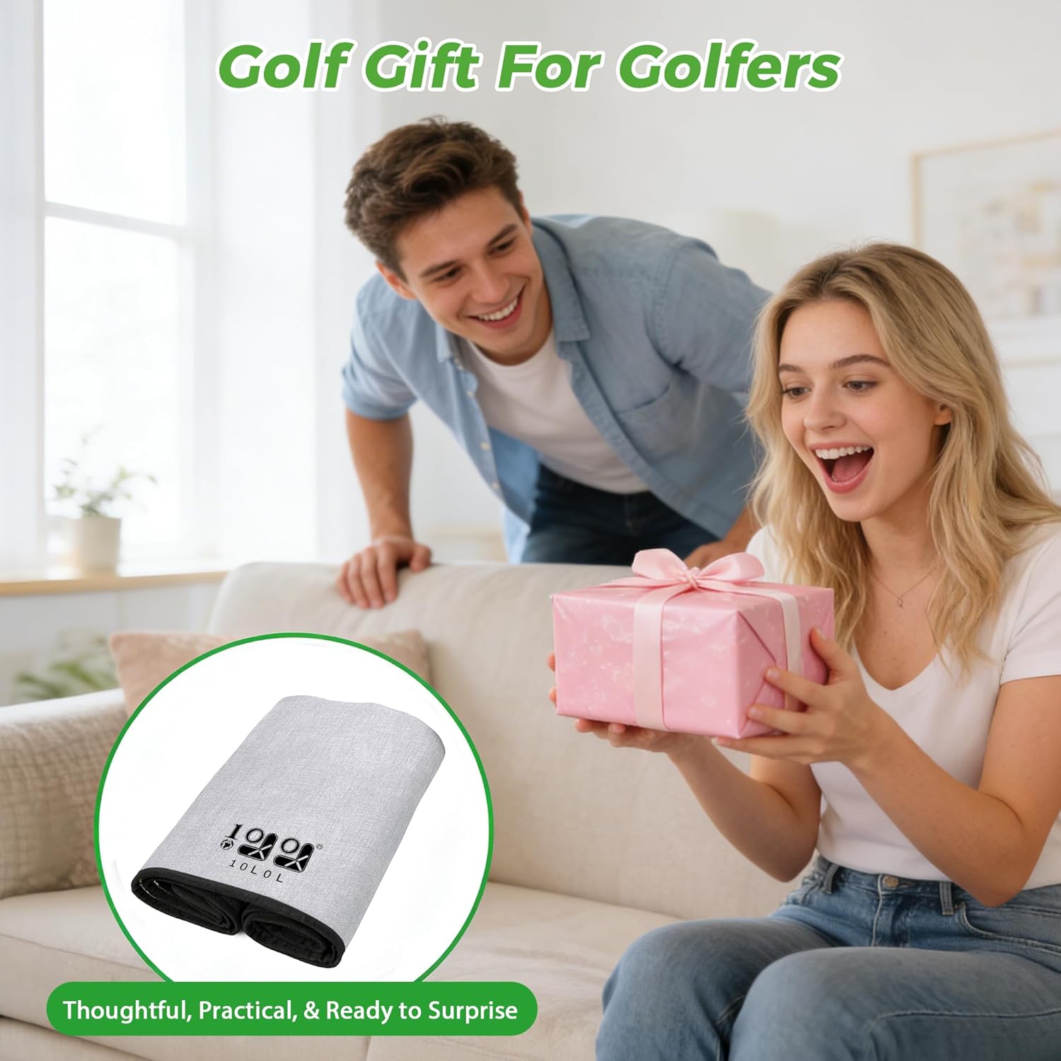 10L0L Universal Golf Cart Seat Covers/Seat Blanket for EZGO TXT/RXV & Club Car DS/Precedent, Breathable Seat Towel/Seat Cushions with Non-Slip Backing, All-Season Comfort (Not for Yamaha)