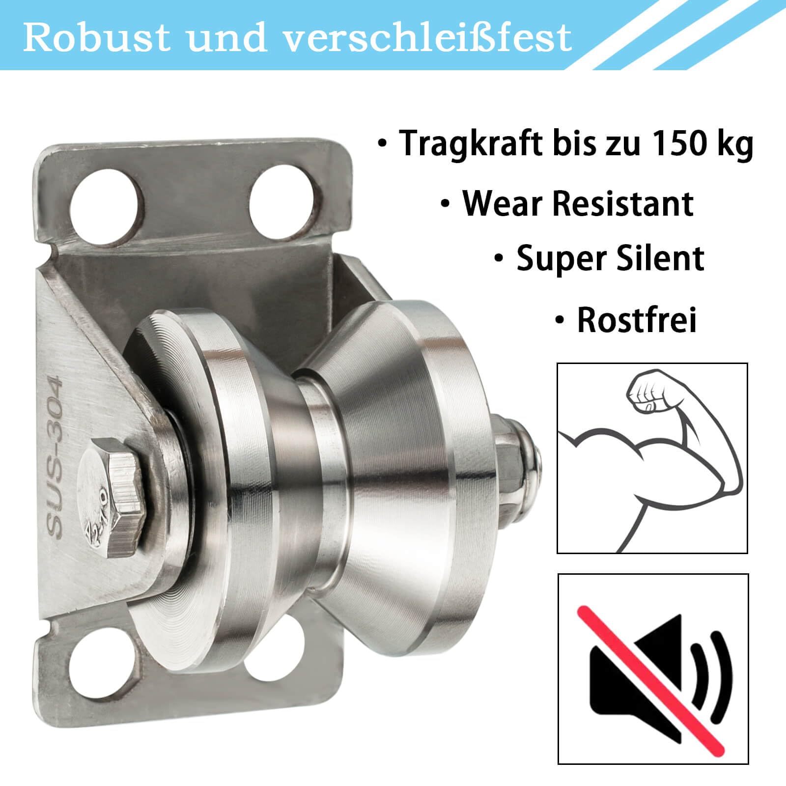 Seil Block Umlenkrolle Mit Wirbelauge Und Gelenk Edelstahl V2A Für 6 Mm Seil Rolle 6 Mm