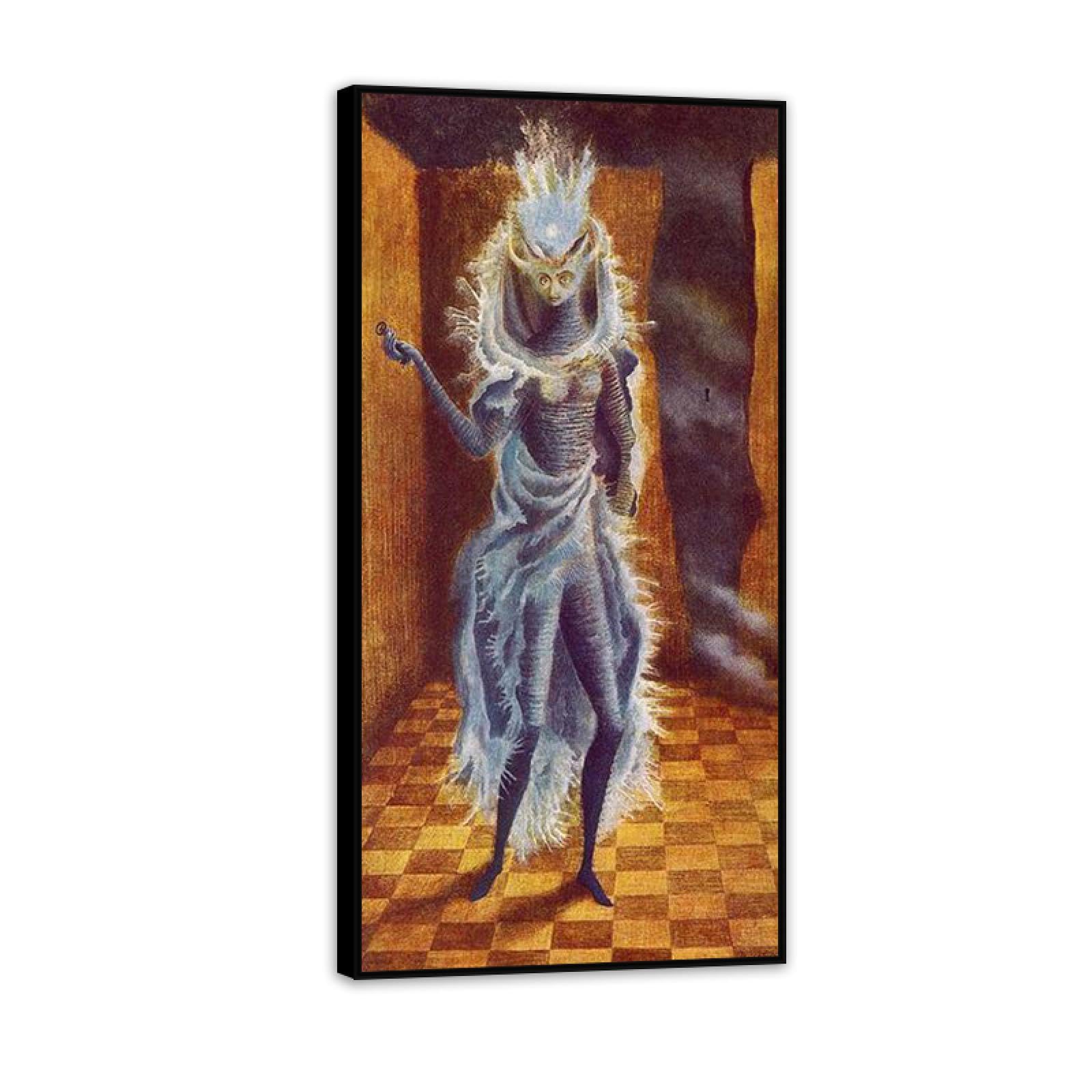 MYCGGDGH Remedios Varo Canvas Wall Art Reproductions of Famous Paintings The Minotaur Surrealist Canvas Painting Wall Decor for Living Room Bedroom Home Decor 120x60cm(48x24in) Black Framed
