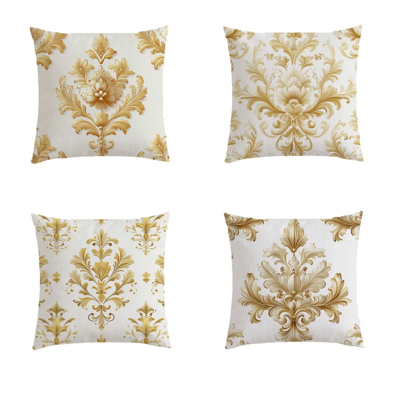 Housse de coussin salon de jardin exterieur orange lot de 4 pour terrasses boheme