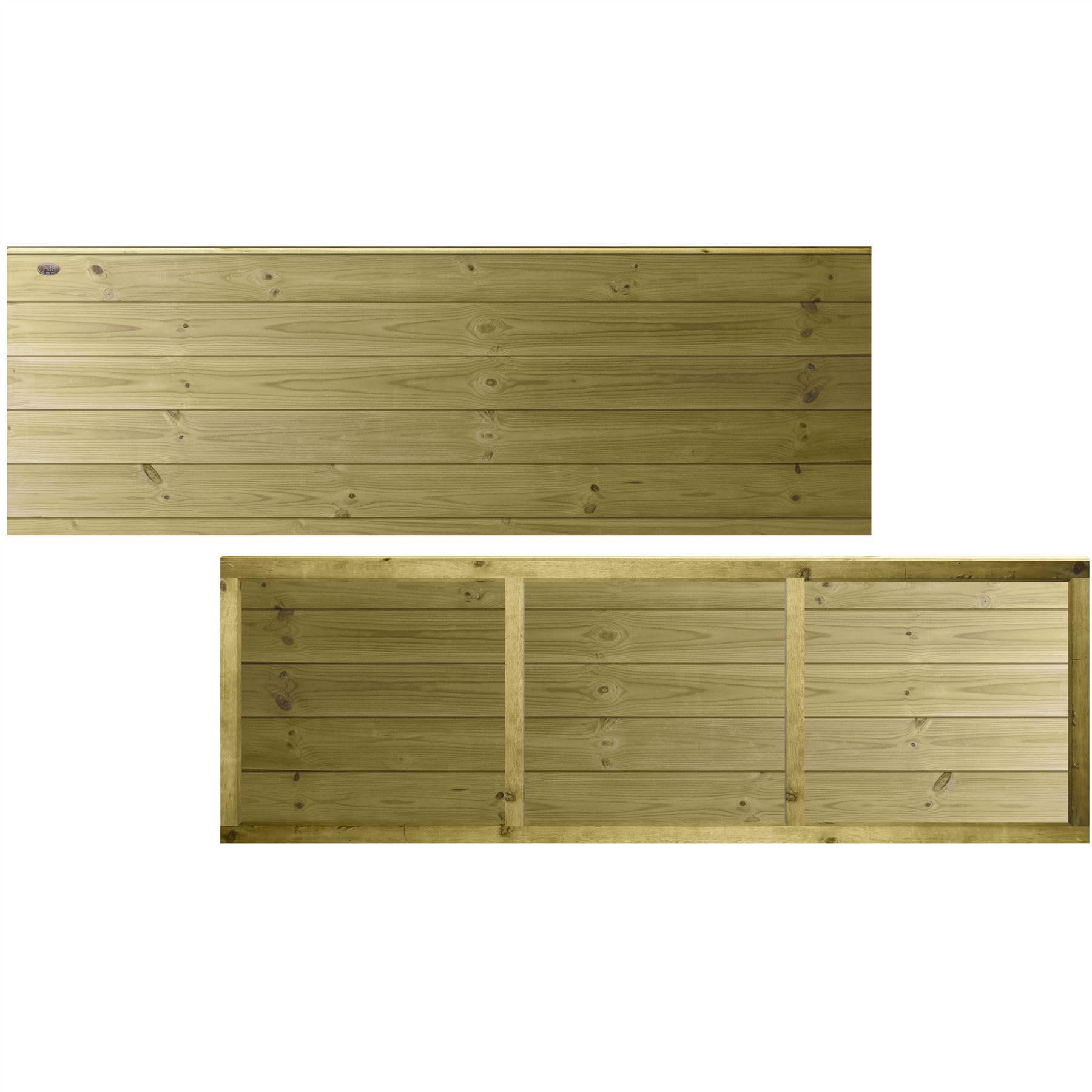Ultimate Tongue & Groove Fence Panel, 6ft x 2ft Fully Framed Wooden Fencing | Heavy Duty Treated Interlocking Horizontal Boards, Ideal for Any Garden Perimeter (Wide: 182cm x High: 62cm)