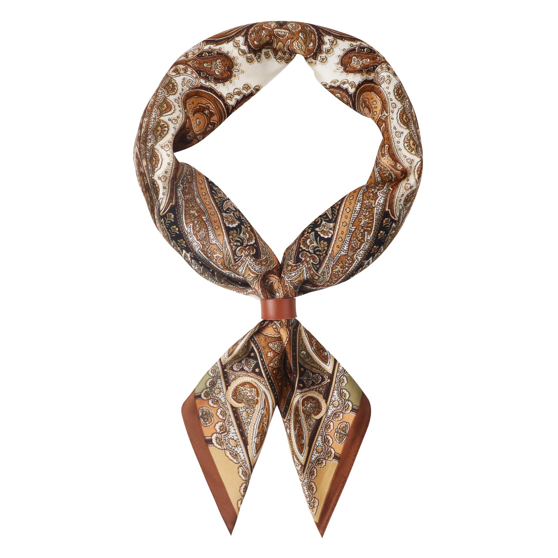27.5 Inches Square Silk Feeling Neck Scarf for Men Necktie Silk Bandanas Pocket Square Cowboy Scarves
