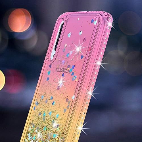 Miniatura 3 de Funda para Samsung Galaxy A70, diseño de arena movediza con purpurina brillante y diamantes de imitación de TPU líquido colorido para Samsung Galaxy