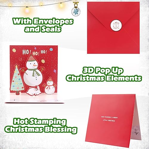 Miniatura 2 de Colección de tarjetas de felicitación navideñas con sobres para invierno Navidad regalo de vacaciones tarjetas de regalo de Navidad emergentes 3D