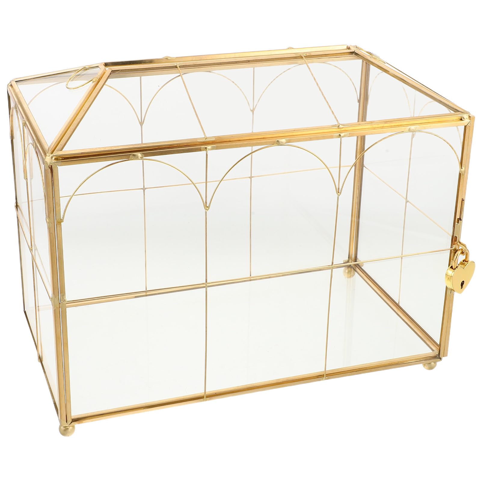 Kichvoe Hochzeitskartenaufbewahrungsbox und Unabhängigem Kartenschlitz Elegante aus Glas mit Sicherem Schloss für Organisierte Aufbewahrung bei Hochzeitsfeier und Empfang