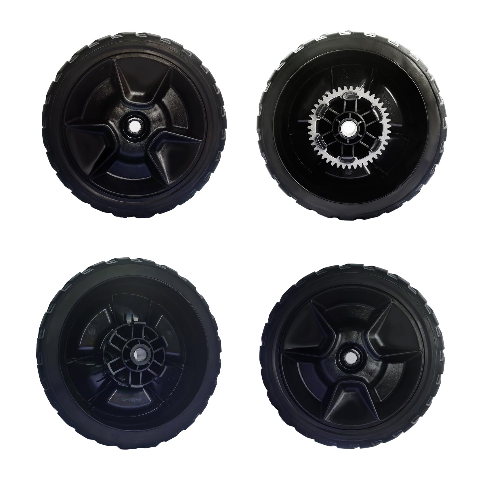 Lawnmower Wheels Compatible with Honda HRN216 Lawnmower, 2 Rear Wheels 42710-VR8-N00ZA, 2 Front Wheels 44710-VR8-N00ZA