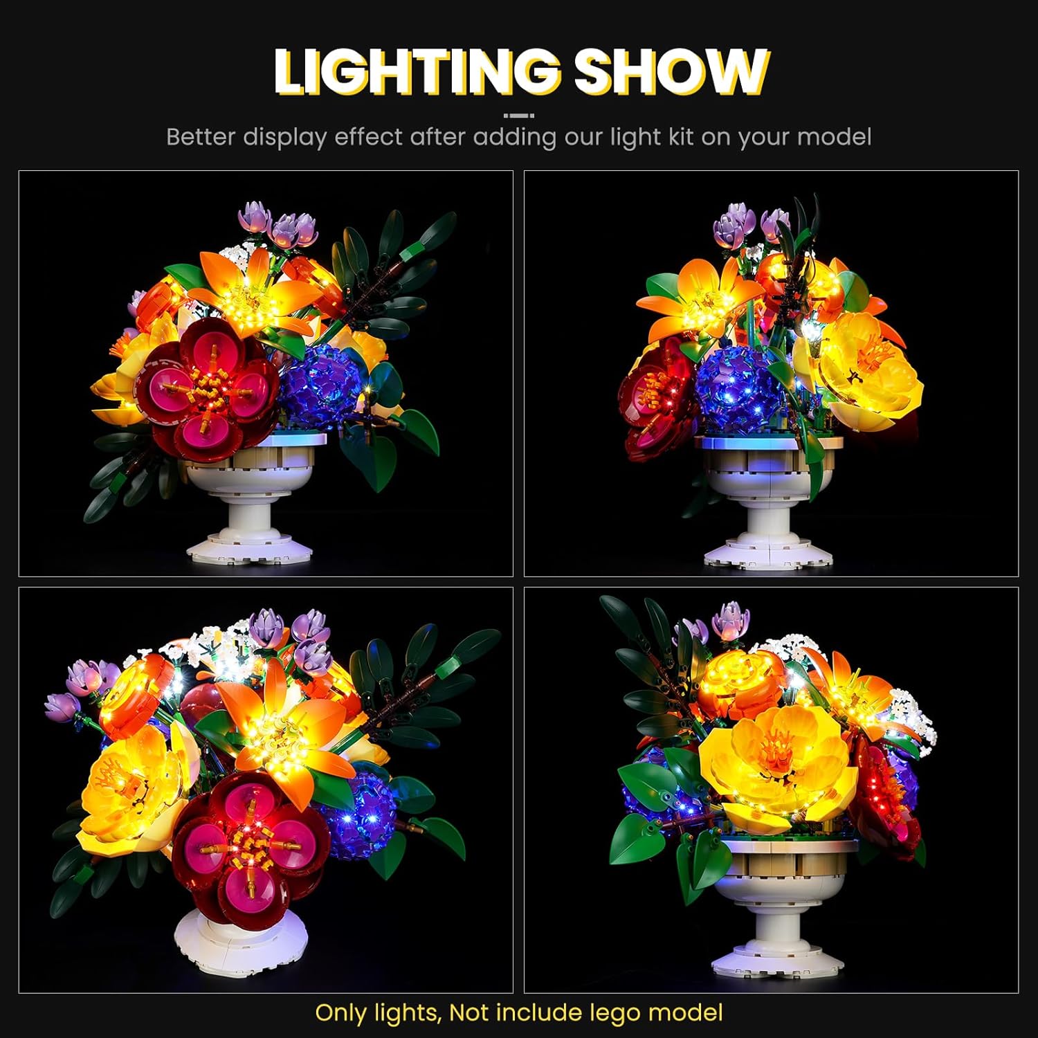 Light Kit Compatible with Lego Botanicals Flower Arrangement 10345, Led Lighting Kit Light up Your Botanical Collection - NOT Included The Model Set