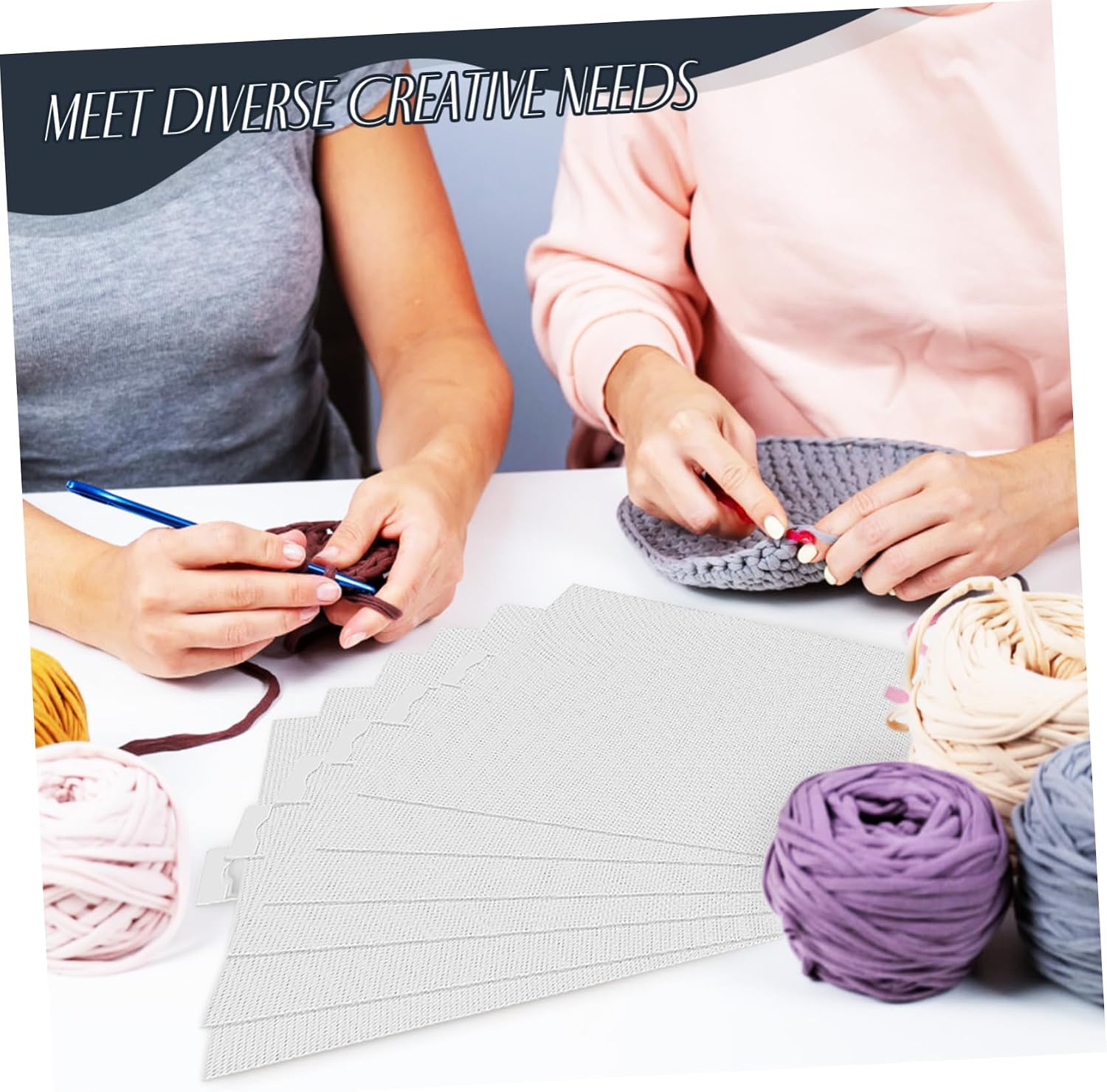 6pcs Plastic Canvas Sheets for Cross Stitch Embroidery Craft Kit Mesh Canvas Yarn Supplies