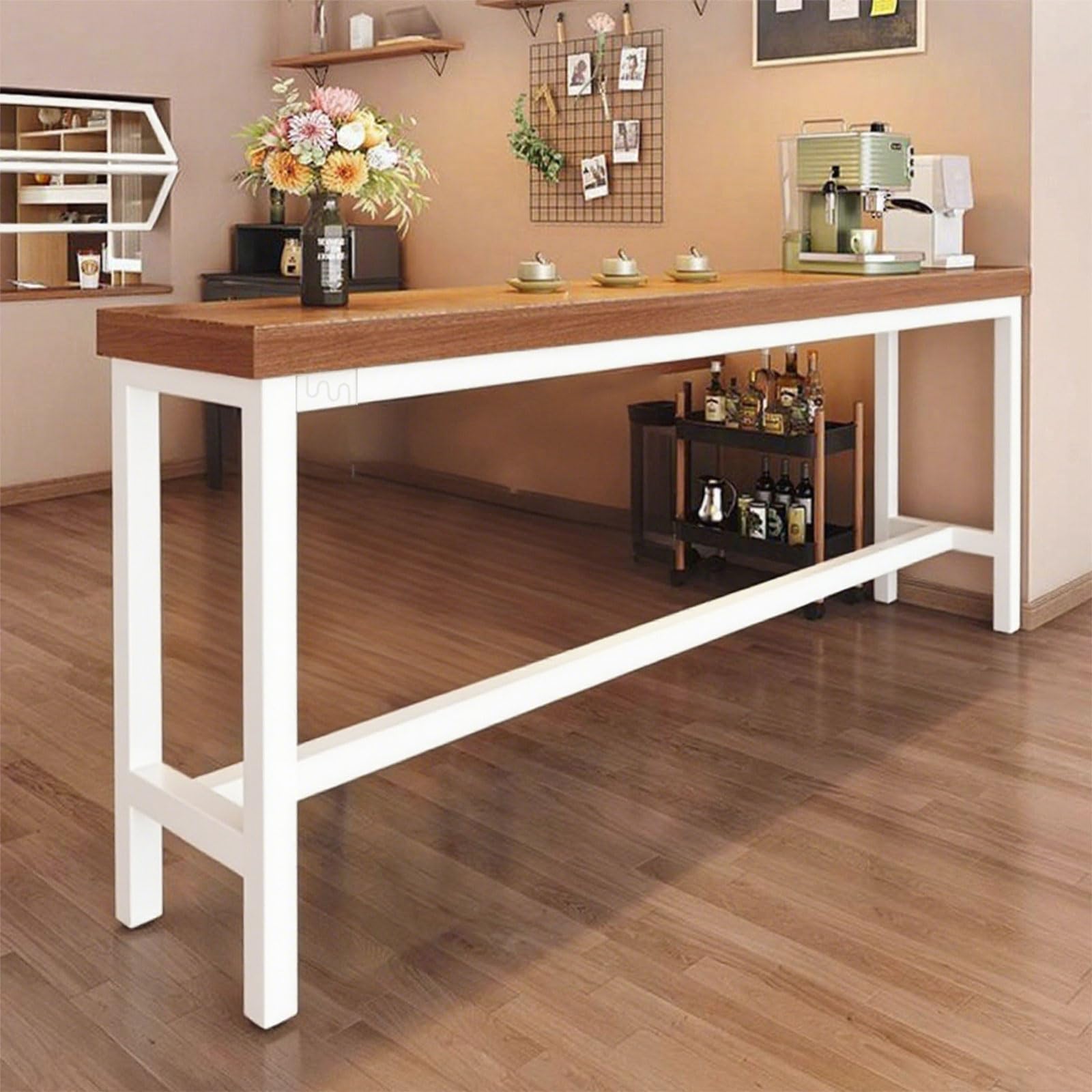Amazon.co.jp: Counter Table, Wooden, Slim, Space Saving, Height