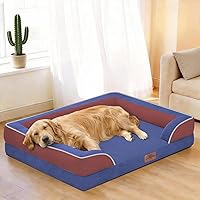 Vista 449 de Comfort Expression - Cama ortopédica para perros extragrandes, 53 x 42 pulgadas, cama impermeable y de apoyo de espuma con cojines removibles