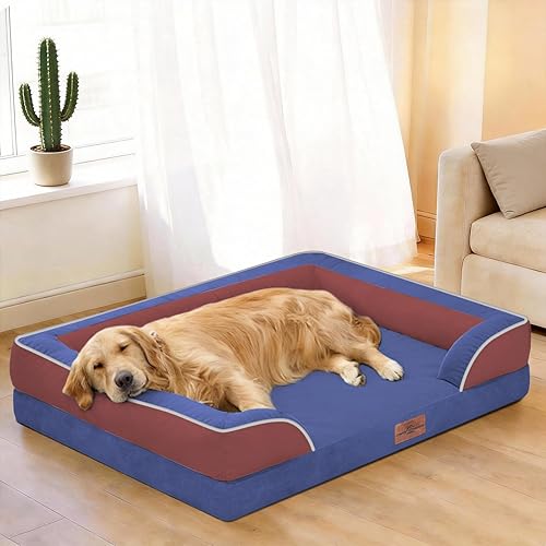 Miniatura 449 de Comfort Expression - Cama ortopédica para perros extragrandes, 53 x 42 pulgadas, cama impermeable y de apoyo de espuma con cojines removibles, con