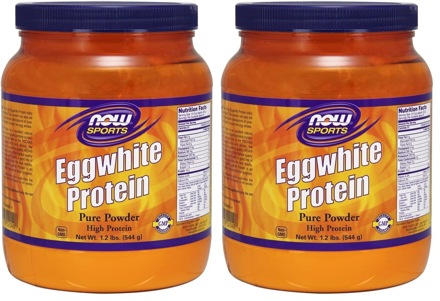 NOW Foods Sports Nutrition, Egg White Protein, 16 g With BCAAs, Unflavored Powder, 1.2-Pound