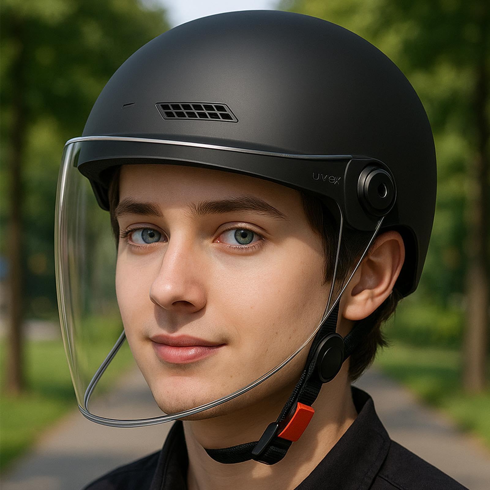 Casco Mezzo Casco Moto | Caschi Motocicletta | Apertura Rapida Stile Retro per ATV Scooter Uso Donna Uomo Giovani Appassionati Outdoor