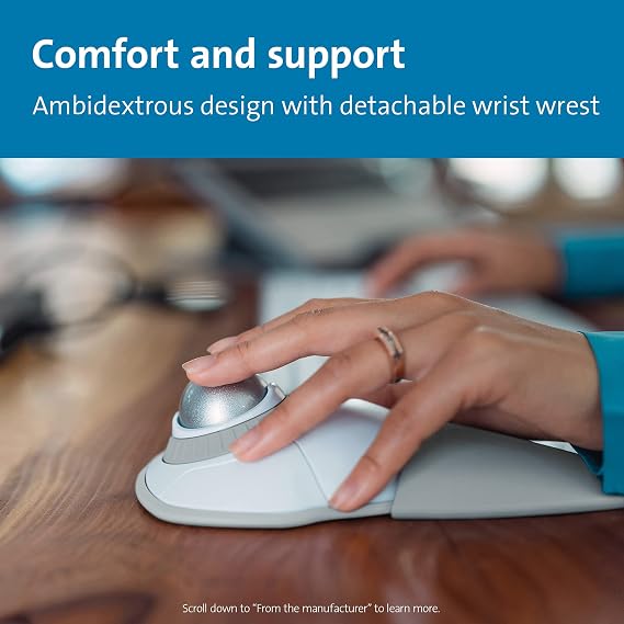 Kensington Orbit Wireless Trackball with Scroll Ring - White (K70991WW)