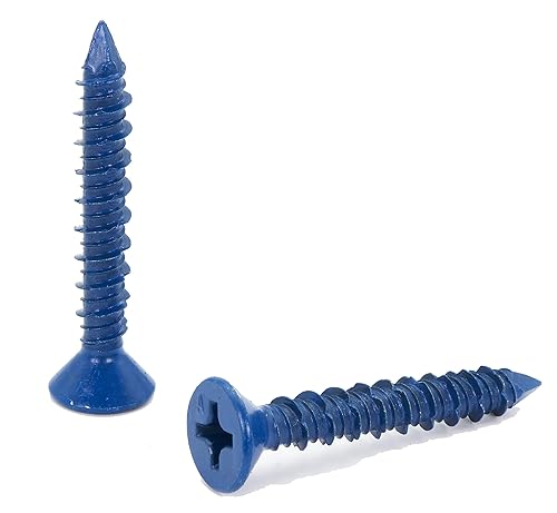 Miniatura 4 de CONFAST Anclaje de Tornillo de Concreto Phillips Plano Azul de 14 pulgadas x 1-34 pulgadas con Broca para Anclar a Mampostería, Bloque o Ladrillo