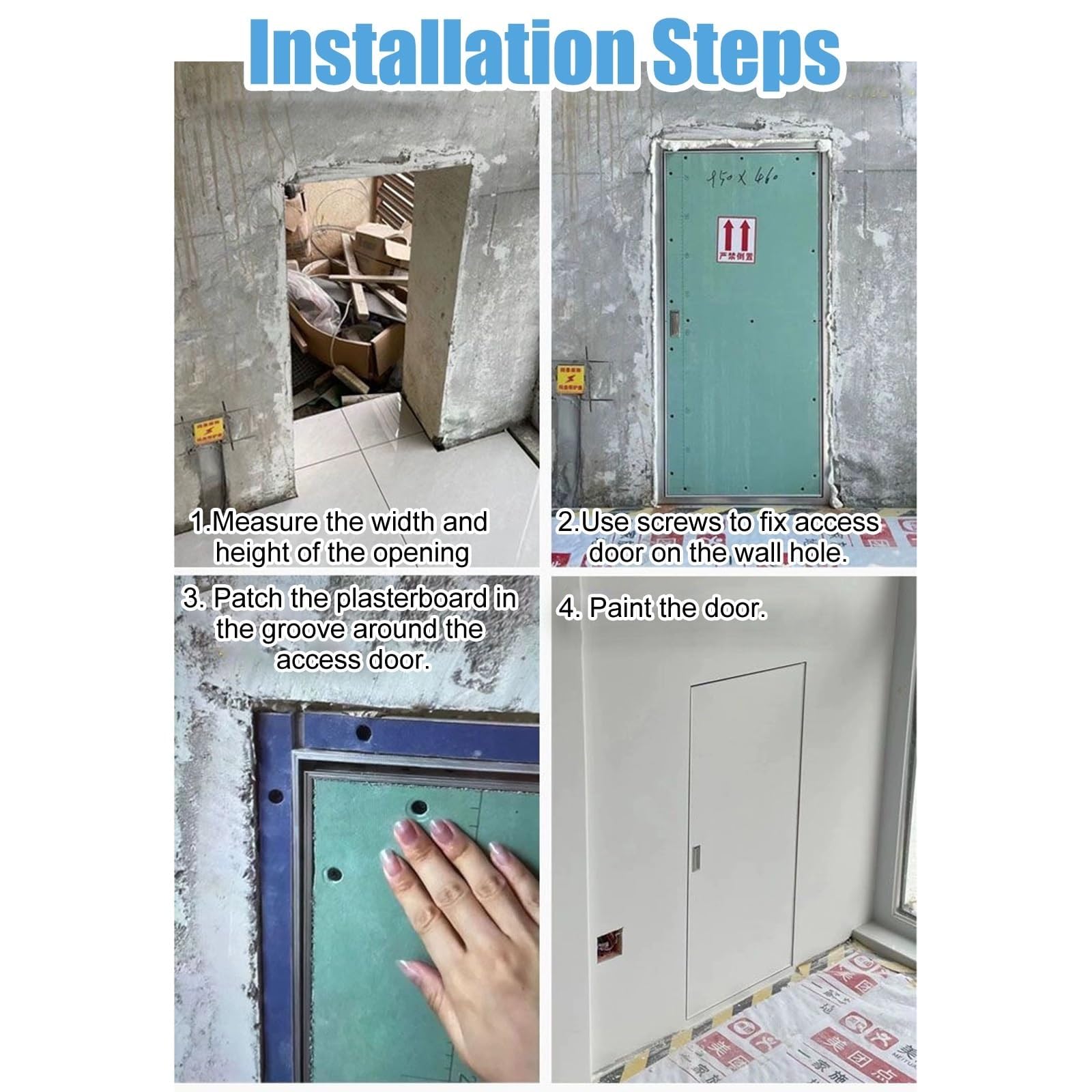 Aluminiowe ukryte drzwi dostępowe, właz inspekcyjny odporny na wilgoć, panel dociskowy do zamknięcia, 860 x 970 mm (34 x 38 cali): trwałe rozwiązanie dostępu serwisowego dla