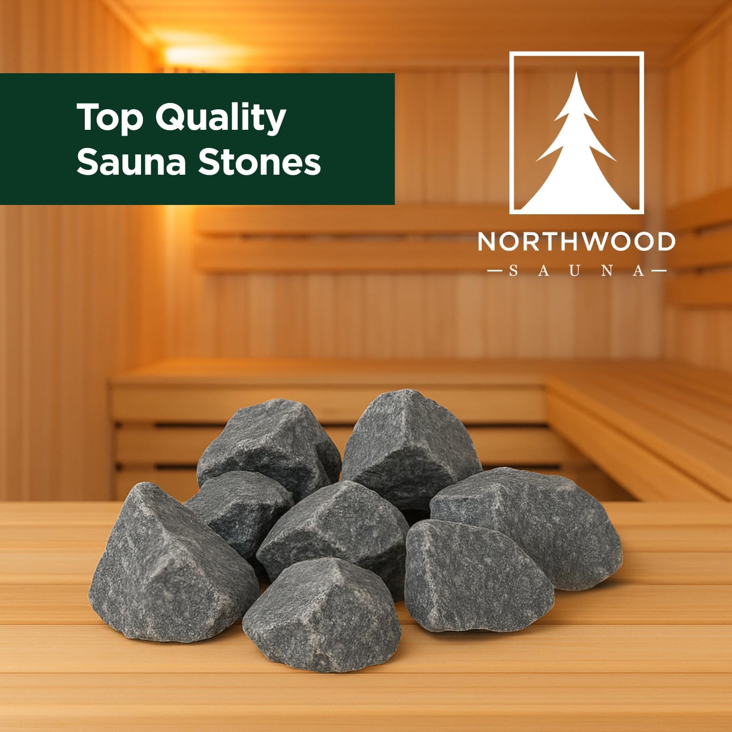 Sauna Stones - Authentic Diabase Sauna Heater Rocks from Germany - Superior Heat & Steam - 2-4 Inches (5-10 cm), 45 Pounds (20 kg)