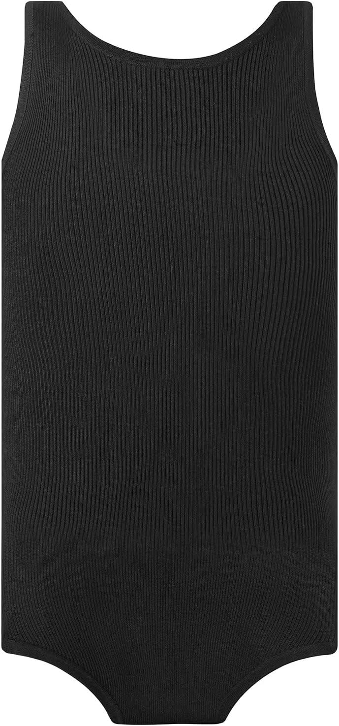 Landofgenie Mens Basic Onesie Sleeveless Crewneck Bodysuit Snap Crotch Romper - Image 6